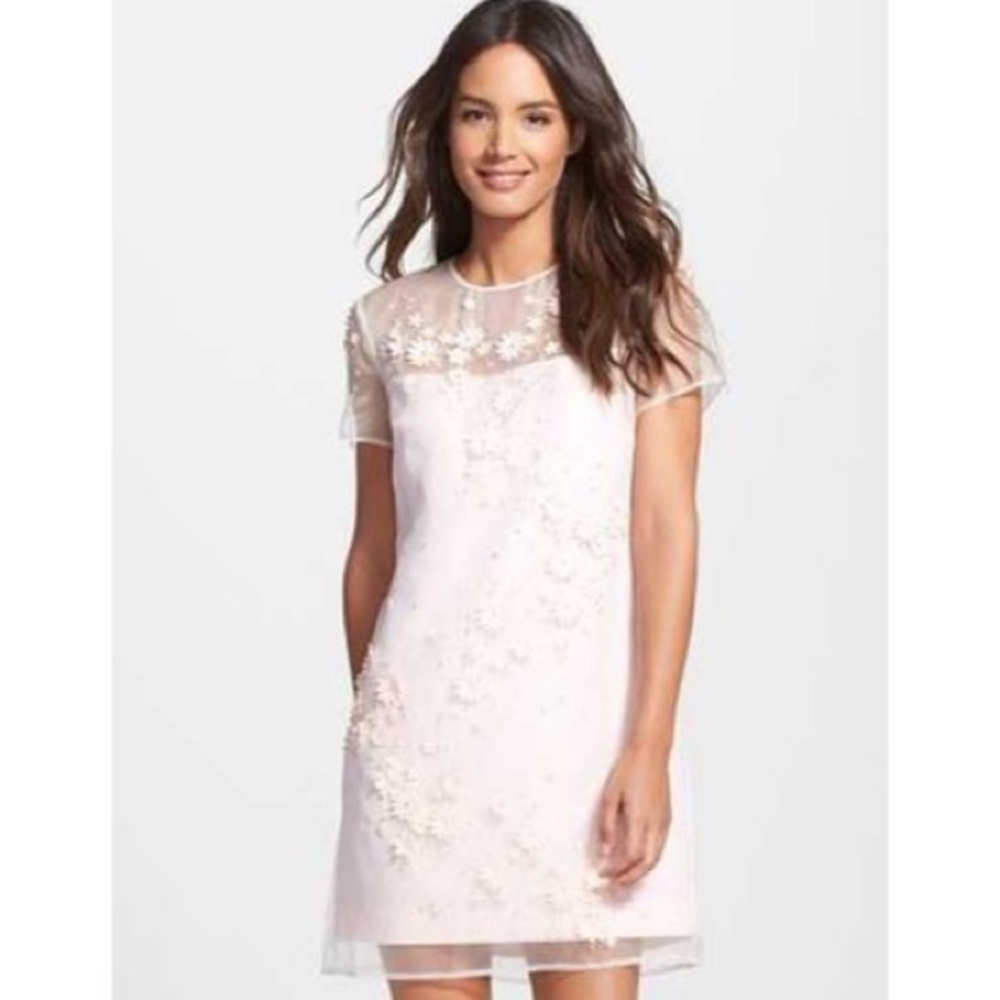 Ted Baker Findon Embellished Silk Pink Dress Sz 8 - Picture 1 of 8
